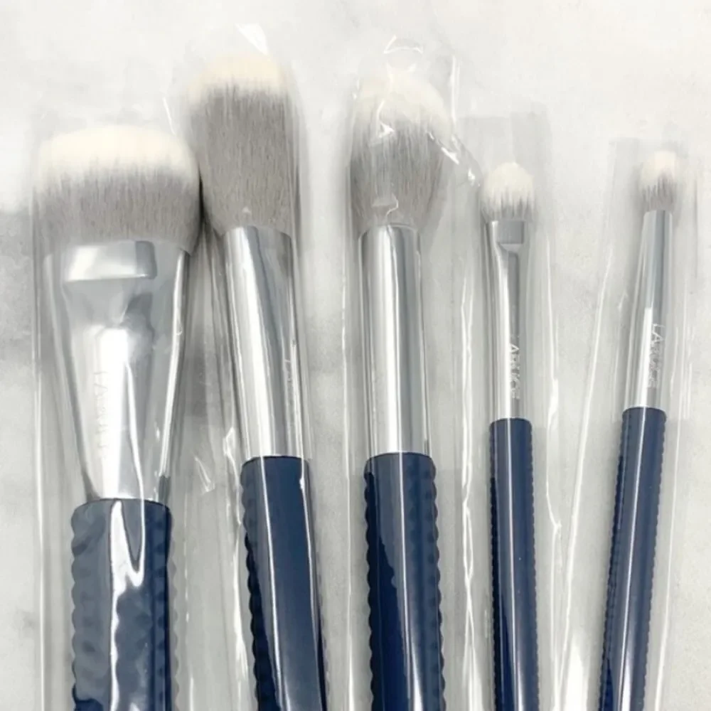 LARUCE Limited Edition 5 piece Denim Blue Makeup Brush Set